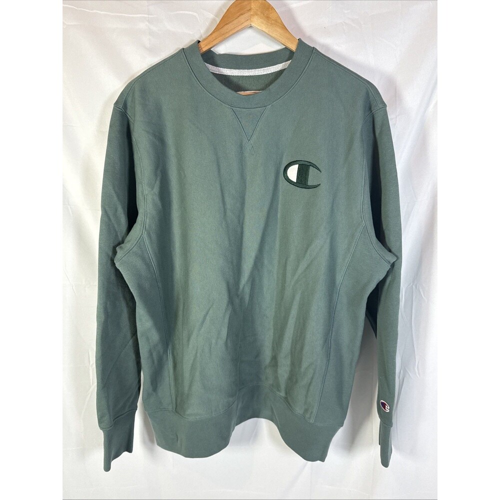 Champion Men’s Sweater Size Large Color Green With Logos
